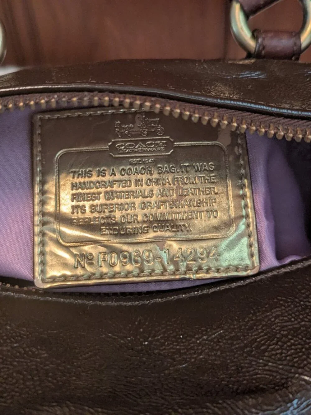 COACH Brown 14294 MADISON AUDREY OP ART SATCHEL SHOULDER BAG HANDBAG